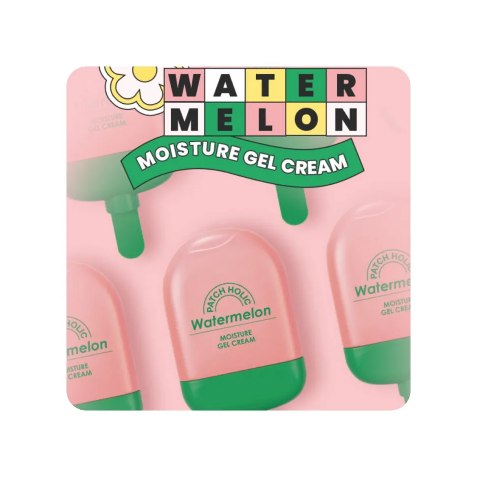 Crema Hidratante 8 tipos de hialurónico PATCH HOLIC Watermelon Moisture Gel Cream