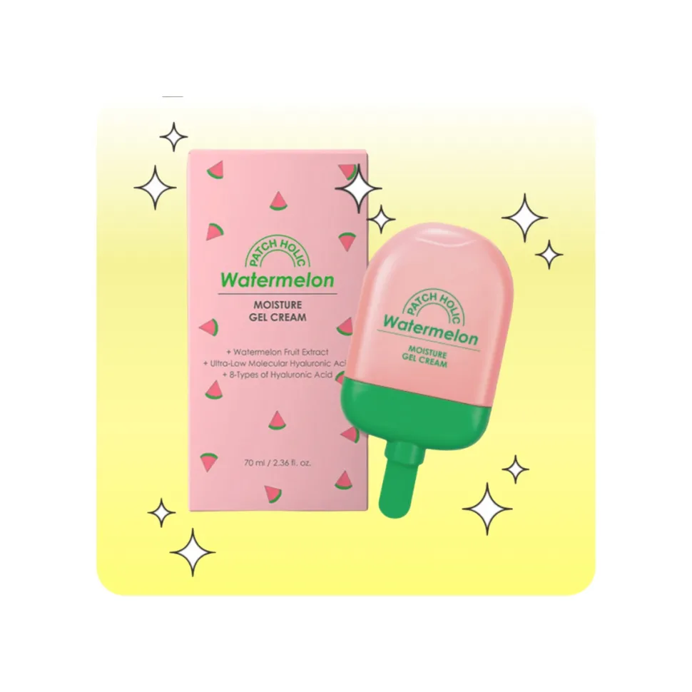 Crema Hidratante 8 tipos de hialurónico PATCH HOLIC Watermelon Moisture Gel Cream