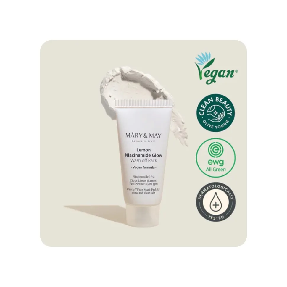 Mary & May Lemon Niacinamide Glow Wash Off Pack Mascarilla de arcilla con niacinamida