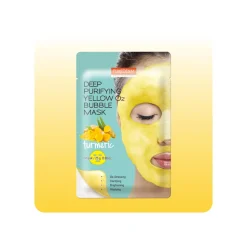 Mascarilla de Burbujas con Cúrcuma PUREDERM Deep Purifying Yellow O2 Bubble Mask TURMERIC